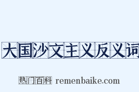 大国沙文主义反义词是什么意思的图片